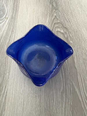 Studio Art Glass Square Shaped Blow Bubble Glass Bowl/trinket Dish-image