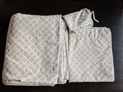 ienjoy Home Collection Microfiber Duvet Cover Set King/Cal King Gray Geometric-image