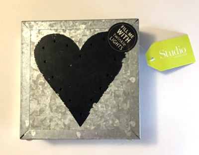 Demdaco Studio BLACK HEART Metal Light Up Wall Decor 6X6 NWT-image