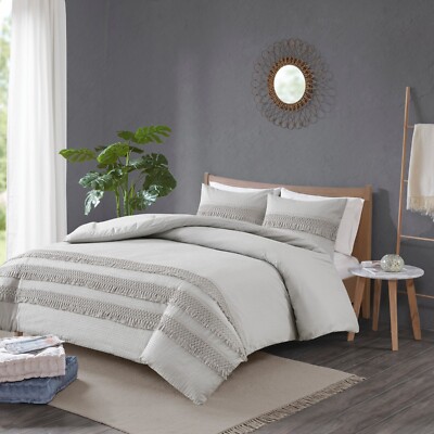 Madison Park Amaya 3 Piece Cotton Seersucker Comforter Set-image