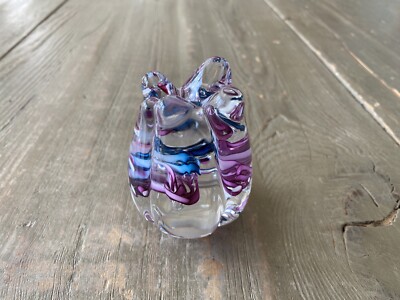 Vintage Schmidt Rhea S/R Studio Art Glass Paperweight Tulip Shaped 1994 Signed-image