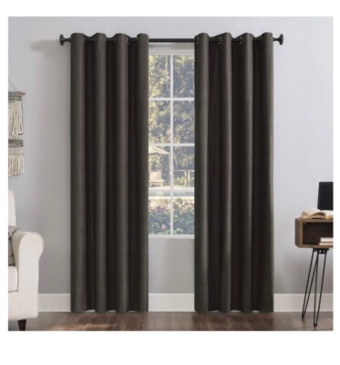 Sun Zero Columbia Thermal Insulated 100% Blackout Grommet Curtain Single Panel,-image