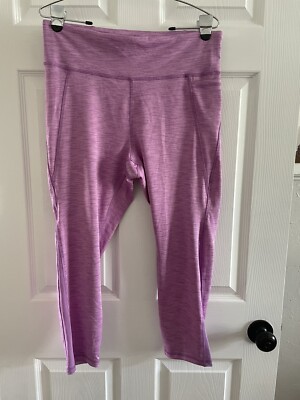 DIP Activewear Gym Leggings Pink Phone Pocket Womens Size XL Mesh Leg Insert-image