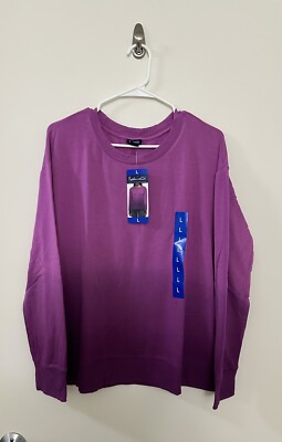 New Splendid  Long Sleeve Crew Neck Top Women’s Large - Dip Dye Pink-image