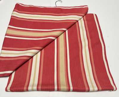 Pottery Barn Throw Pillow Shams (2) Rust Cream Tan Stripe 20x20 Pre-Owned-image