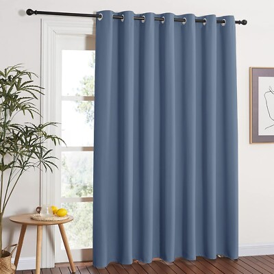 Sliding Glass Door Blackout Curtain - Thermal Insulated Solid Patio Door Drap...-image