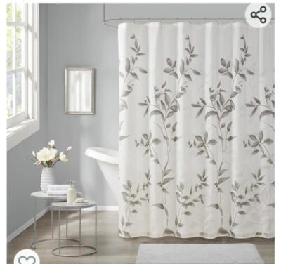 Madison Park Cecily Botanical Modern Shower Curtain, Contemporary Design  72x72-image