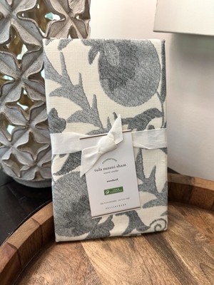 Pottery Barn Foundations Tula Suzani Sham Standard 100% Cotton Gray Beige NEW-image