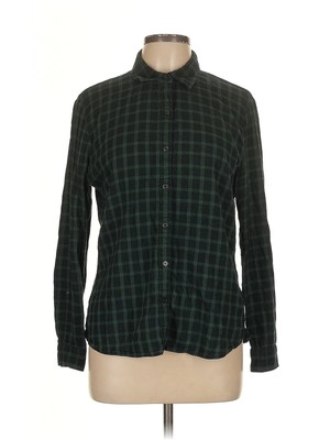 Dip Women Green Long Sleeve Button-Down Shirt L-image