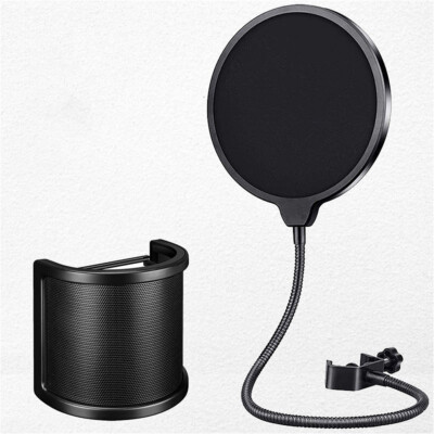 Recording Studio Microphone Pop Filter Mic Wind Screen Mask Shield Double Layer-image