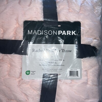 Madison Park Ruched Reversible Faux-Fur Throw, 50