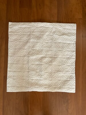 POTTERY BARN DIAMOND MATELASSE EURO PILLOW SHAM - 26 X 26 - White-image