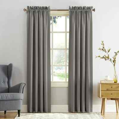 Sun Zero Kylee Room Darkening Rod Pocket Curtain Panel, 54