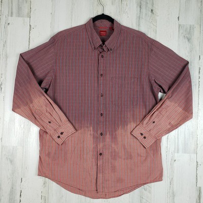 Arrow Dip-Dye Long Sleeve Red & Blue Plaid Shirt Men’s Size Large-image