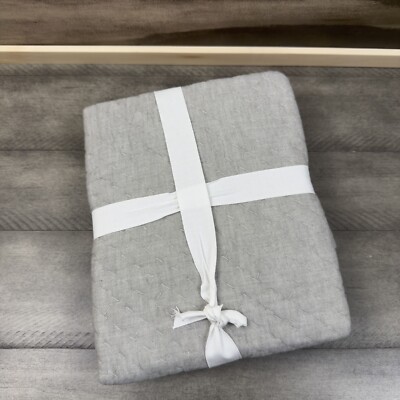 Pottery Barn Cotton Melange Quilted Pillow Sham Euro Eucalyptus NWOT-image