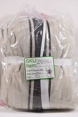 NEW AUTH POTTERY BARN OTIS STRIPE DUVET COVER KING CAL KING 108X92 CHARCOAL-image