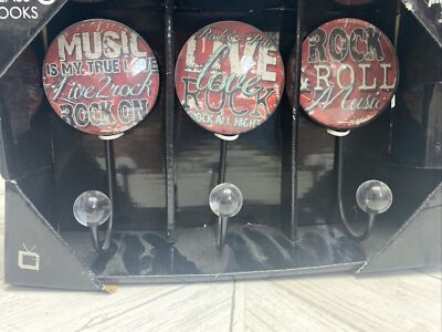 Studio 5 Decorative Glass Wall Hooks Rock N Roll Décor 1980's rock band crystals-image