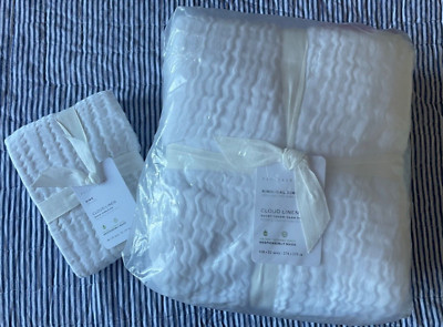 NEW Pottery Barn Cloud Linen King/Cal. King Duvet Cover+One King Sham SNOW WHITE-image