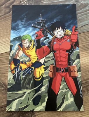 NYCC 2024 One piece Deadpool Wolverine Crossover Luffy Zoro Exclusive Poster New-image