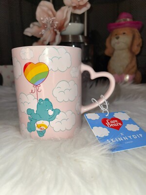 Care Bears Skinny Dip Large Pink Mug, Heart Handle NWT-image