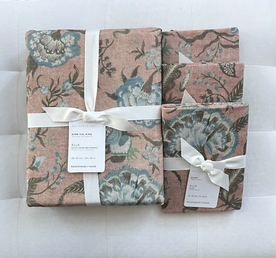 Pottery Barn ELLA REVERSIBLE Duvet Cover King/Cal King & 3 Euro Shams Multi NWT-image