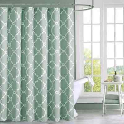 Madison Park Saratoga Simple Modern Cotton Fabric Shower Curtain,72w x 72 h-image