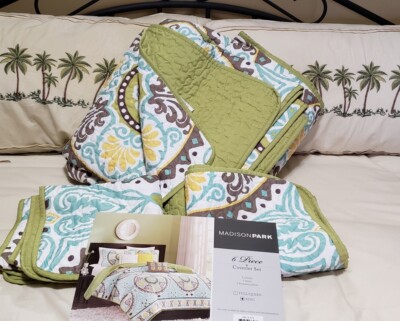 Madison Park   Coverlet Set with 2 shams - Aqua-image
