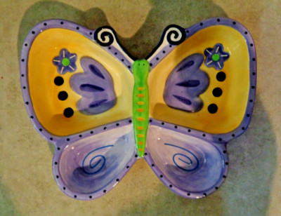 BICO LARGE BUTTERFLY SHAPED CHIP AND DIP SERVING TRAY DISH-image
