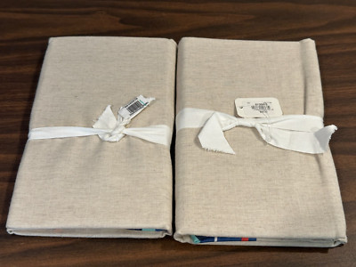 Pottery Barn Harbor Stripe Border  2 King Shams NWOT-image