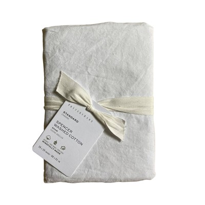NWT Pottery Barn Spencer Washed Cotton Standard Pillow Sham - White-image