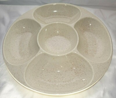 RED WING POTTERY Brown Speckled Large Dip Serving Tray (Minor Flaw-see pic #2)-image