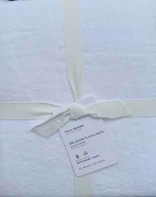 Pottery Barn Belgian Flax Linen  Full/Qn Duvet NO SHAMS In White-image