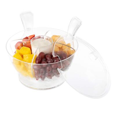 Large Cold Server With Lid Dip Bowl Serving Utensils Dividers And Ice Compartmen-image