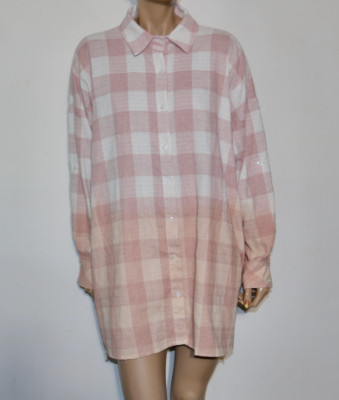 Saints & Hearts big plaid dip dye oversize shirt or dress M/L-image