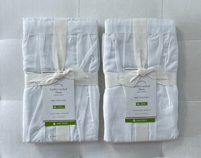 Pottery Barn HADLEY RUCHED Euro Sham Set/2 White Cotton 26