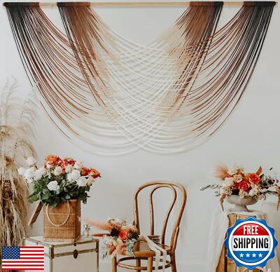 Jakalin Macrame Wall Hanging Dip Dyed Large Fiber Wall Art Macrame Wall Decor-image