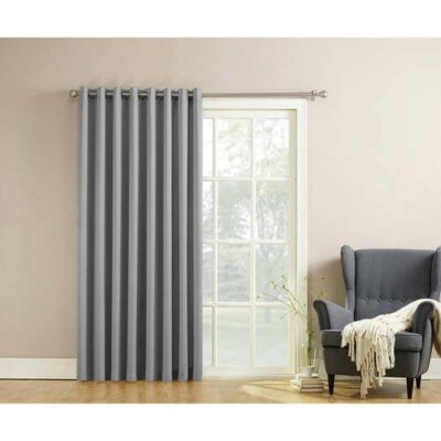Sun Zero Bartlett Grommet Room Darkening Extra Wide Patio Curtain Panel 100 X84-image