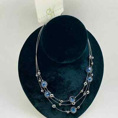 Studio Work Cat Eye Fashion BLUE Necklace NEW-image