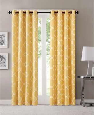 Madison Park Saratoga 50 X 95  Window  Curtain Light Filtering Fretwork Print  -image