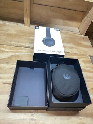 Beats Solo3 Wireless On-Ear Headphones Asphalt Gray - Needs New Ear Pads TESTED!-image
