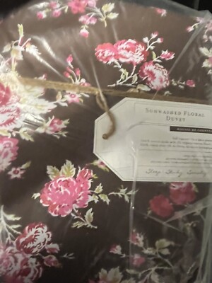 Pottery Barn Teen Sunwashed Floral Duvet Cover full queen New w tags-image