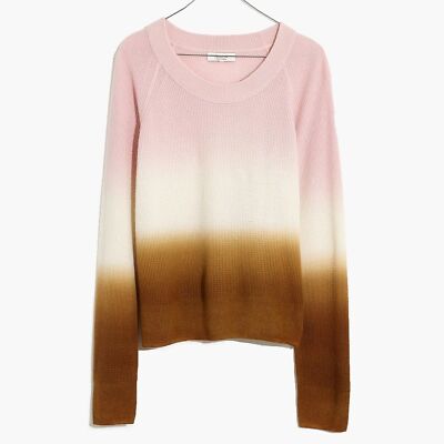 Madewell Dip-Dye Cashmere Shrunken Sweatshirt Size L-image