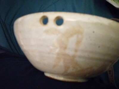 Studio Art Pottery DECOR Bowl Stoneware Hand Thrown Signed 7.5inW 3inD 3.5H-image