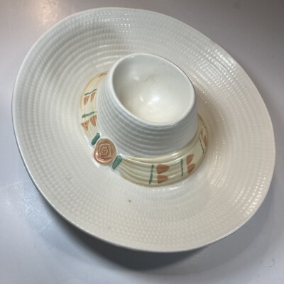 Vintage Treasure Craft Sombrero Chip and Dip Large Serving Bowl Dish USA Aztec-image