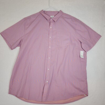 DIP Men's Button-up Pink Short Sleeve Shirt Size XXL NWT Psychedelic Pattern-image