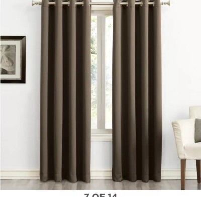 Sun Zero Blackout 1 Panel Ludlow Grommet Window Blackout Panel 49 X 120” Brown-image