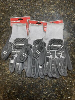 3 Pair Of Husky Medium-Duty Nitrile Dipped Gloves Size XL 1005356403-image