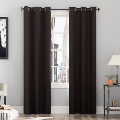 Sun Zero Cyrus Thermal 100% Blackout Grommet Curtain Single Panel-image