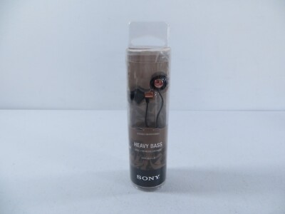 Sony MDR-ED12LP Stereo Headphones Heavy Bass Black Gold Earbuds NEW OPEN BOX-image