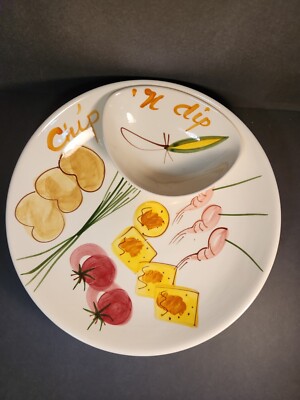 Mid-century Modern Vintage Large Chip/dip Platter Bowl-image